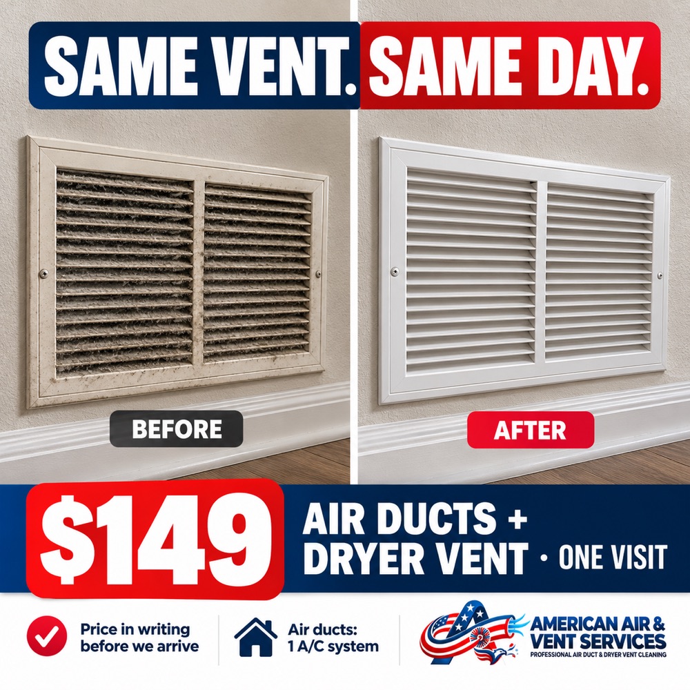 Vent before and after cleaning